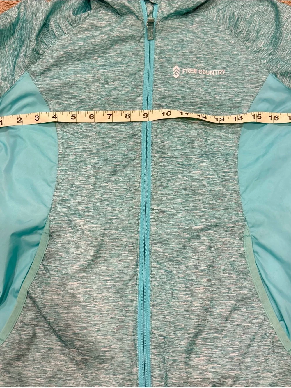 Free Country Water Resistant Jacket Hoodie Youth Girls L Teal Soft 14-16